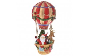 Χριστουγεννιάτικο επιτραπέζιο διακοσμητικό αερόστατο με τον Άγιο Βασίλη 18x18x42 εκ