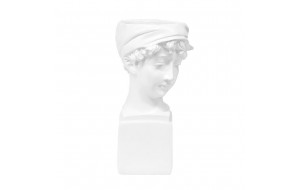 Kασπώ σε μορφή γυναικείας αρχαιοελληνικής προτομής από πολυρέζιν σε λευκή απόχρωση 9x9x15 εκ