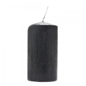 Κερί περλέ σε μαύρο χρώμα σετ των τεσσάρων 7x14 εκ