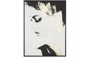 Πίνακας με τύπωμα πάνω σε καμβά και γυναικείο πρόσωπο 60x80 εκ