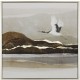 Πίνακας τύπωμα πάνω σε καμβά και θέμα πουλί πάνω από τη λίμνη 60x60 εκ