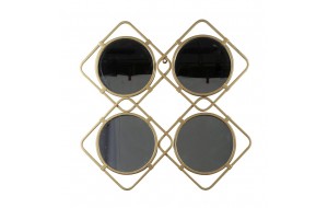 Μεταλλικός καθρέπτης σε χρυσή απόχρωση four mirrors 60x60 εκ