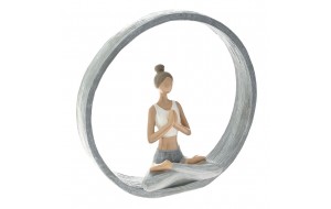 Διακοσμητική κεραμική φιγούρα Yoga σε κύκλο 23x7x22 εκ