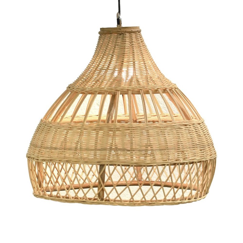 Boho ψάθινο φωτιστικό οροφής 53x53x47 εκ