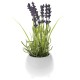 Τεχνητό διακοσμητικό φυτό λεβάντα σε λευκή κεραμική γλάστρα 25 εκ
