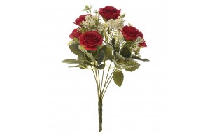 Μπουκέτο διακοσμητικό με κόκκινα τριαντάφυλλα 40 εκ