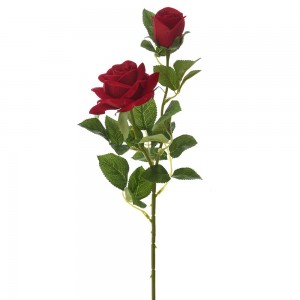 Διακοσμητικό κλαδί με δύο κόκκινα τριαντάφυλλα 68 εκ