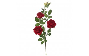 Διακοσμητικό κλαδί με τρία κόκκινα τριαντάφυλλα 76 εκ