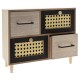 Αποθηκευτικό κουτί ξύλινο με συρτάρια και βιεννέζικη ψάθα 30x11x24 εκ