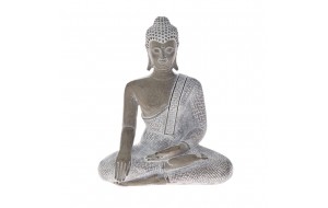 Διακοσμητικό επιτραπέζιο Βούδας σε καθιστή στάση από πολυρέζιν 10x5x13 εκ