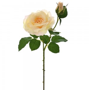 Κλαδί τεχνητό σομόν τριαντάφυλλο με μπουμπούκι 67 εκ