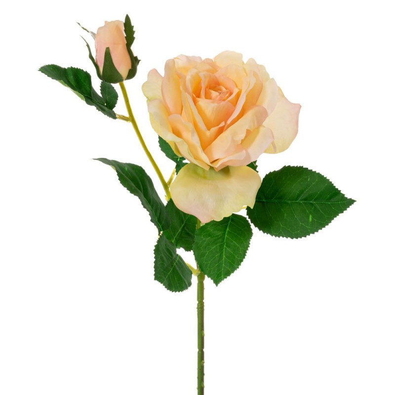 Κλαδί διακοσμητικό κρεμ τριαντάφυλλο με μπουμπούκι 67 εκ