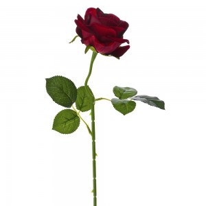 Κλαδί με κόκκινο διακοσμητικό τριαντάφυλλο με μπουμπούκι 50 εκ