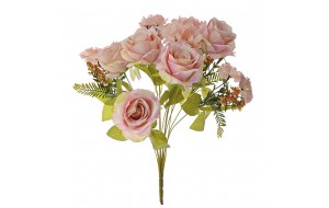 Μπουκέτο διακοσμητικό με μιξ ροζ τριαντάφυλλα 49 εκ