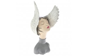 Επιτραπέζιο διακοσμητικό κοπέλα με φτερά από πολυρεζίνη 15x19x39 εκ