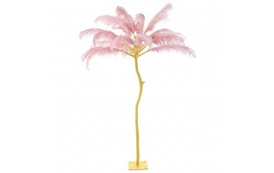 Τεχνητό δέντρο σε χρυσή απόχρωση με ροζ πούπουλα 190 εκ