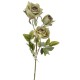 Κλαδί διακοσμητικό με τρία πράσινα τριαντάφυλλα 86 εκ