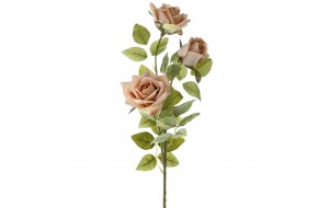 Κλαδί διακοσμητικό με τρία ροζ τριαντάφυλλα 86 εκ