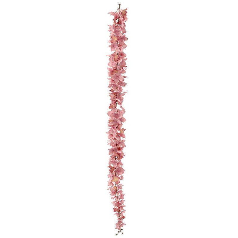 Γιρλάντα διακοσμητική με άνθη ροζ ορτανσίας 120 εκ