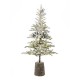 Princess Pine χριστουγεννιάτικο slim χιονισμένο δέντρο με 200 ενσωματωμένα led λευκά λαμπάκια σε βάση 210 εκ