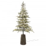 Princess Pine χριστουγεννιάτικο slim δέντρο χιονισμένο με 300 ενσωματωμένα λευκά led λαμπάκια σε fiber glass βάση 240 εκ