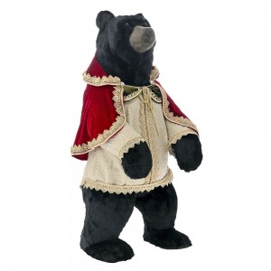 Μαύρη αρκούδα τσίρκου διακοσμητική χριστουγεννιάτικη 42x40x87 εκ