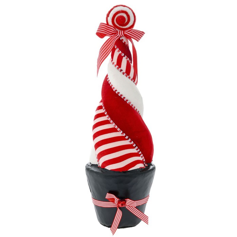 Κόκκινο ζαχαρωτό δεντράκι χριστουγεννιάτικο διακοσμητικό 17x17x51 εκ