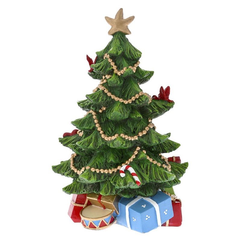 Χριστουγεννιάτικο στολισμένο δεντράκι διακοσμητικό από πολυρεζίνη 14x14x22 εκ