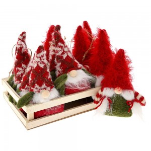 Κόκκινα υφασμάτινα νανάκια χριστουγεννιάτικα σετ δώδεκα τεμάχια 25x15 εκ