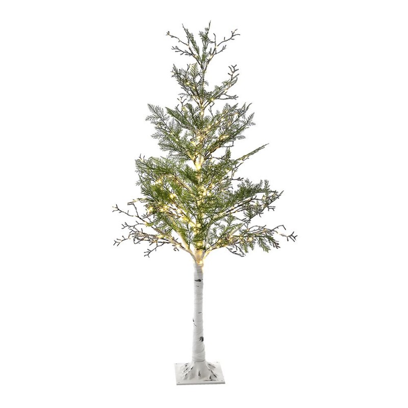 Χριστουγεννιάτικο δέντρο πράσινο με λευκό κορμό και 240 led ενσωματωμένα λευκά λαμπάκια 120 εκ