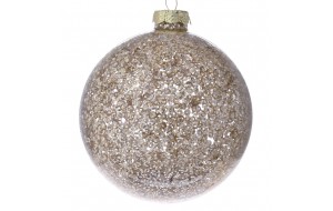 Χριστουγεννιάτικη γυάλινη μπάλα σε χρυσή απόχρωση σετ έξι τεμάχια 8 εκ