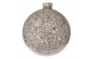 Γυάλινη χριστουγεννιάτικη μπάλα σε χρυσή απόχρωση σετ τεσσάρων τεμαχίων 10 εκ