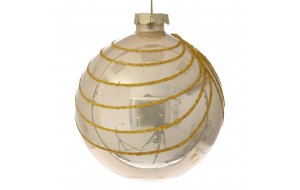 Γυάλινη χριστουγεννιάτικη μπάλα σε χρυσή απόχρωση σετ έξι τεμάχια 8 εκ