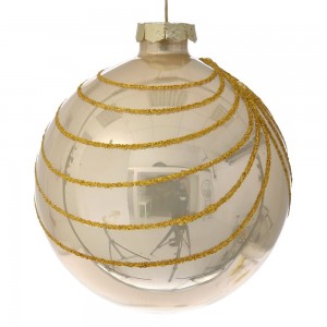 Γυάλινη χριστουγεννιάτικη μπάλα σε χρυσή απόχρωση σετ έξι τεμάχια 8 εκ