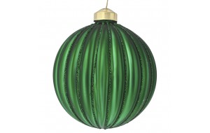 Πράσινη ματ γυάλινη χριστουγεννιάτικη μπάλα σετ έξι τεμάχια 8 εκ