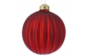 Κόκκινη ματ γυάλινη χριστουγεννιάτικη μπάλα σετ έξι τεμάχια 8 εκ