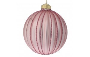 Ροζ ματ γυάλινη χριστουγεννιάτικη μπάλα σετ έξι τεμάχια 8 εκ