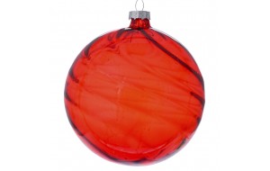 Κόκκινη γυάλινη μπάλα Χριστουγέννων σετ έξι τεμάχια 8 εκ