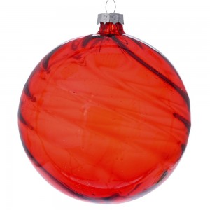 Κόκκινη γυάλινη μπάλα Χριστουγέννων σετ έξι τεμάχια 8 εκ