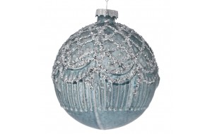 Κυπαρισσί vintage γυάλινη χριστουγεννιάτικη μπάλα σετ τέσσερα τεμάχια 10 εκ
