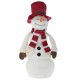Διακοσμητική χριστουγεννιάτικη φιγούρα λευκός χιονάνθρωπος με κόκκινο σκούφο και κασκόλ 40x16x110 εκ