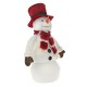 Χριστουγεννιάτικη διακοσμητική φιγούρα λευκός χιονάνθρωπος με κόκκινο σκούφο και κασκόλ 21.5x12x70 εκ