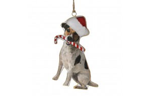 Μεταλλικό σκυλάκι κρεμαστό χριστουγεννιάτικο στολίδι 10x16 εκ