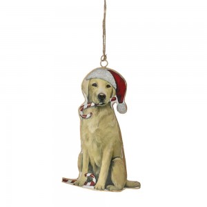 Χριστουγεννιάτικο μεταλλικό σκυλάκι κρεμαστό στολίδι 10x16 εκ