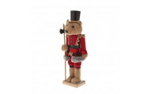 Κόκκινο χριστουγεννιάτικο διακοσμητικό αρκουδάκι στρατιώτης 38 εκ