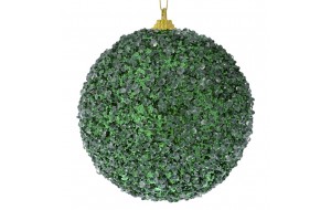 Πράσινη glitter χριστουγεννιάτικη μπάλα δέντρου σετ τέσσερα τεμάχια 10 εκ