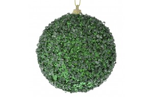Μπάλα πράσινη glitter χριστουγεννιάτικη δέντρου σετ έξι τεμάχια 8 εκ