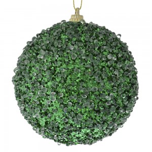 Μπάλα πράσινη glitter χριστουγεννιάτικη δέντρου σετ έξι τεμάχια 8 εκ