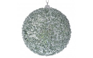 Πράσινη της μέντας glitter χριστουγεννιάτικη μπάλα δέντρου σετ τέσσερα τεμάχια 10 εκ
