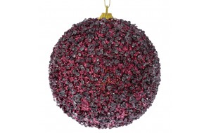 Κόκκινη glitter μπάλα χριστουγεννιάτικη κρεμαστό στολίδι δέντρου σετ τέσσερα τεμάχια 10 εκ